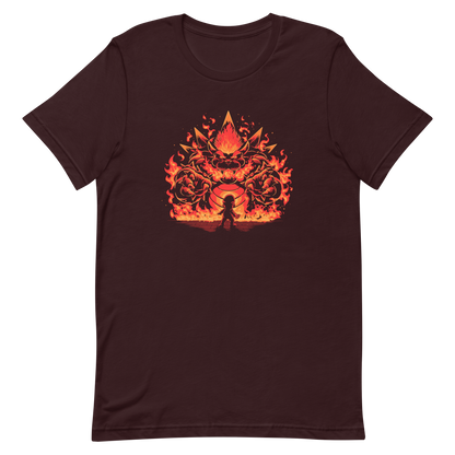 A tiny hero faces a furious, flaming boss way out of his pay grade. Explosive action, fiery humor, and a nod to those epic final battles in classic games.