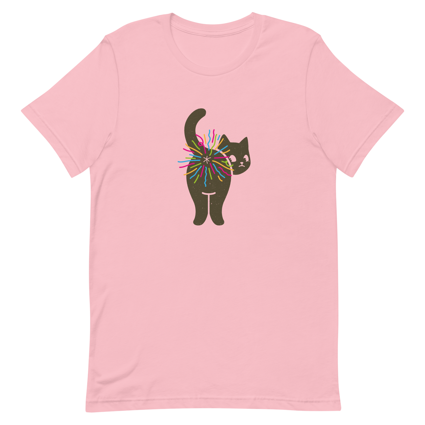 A black cat glances back while a rainbow bursts from its butt in a cheeky and colorful way. This artwork is a playful pun that turns a simple fart into a rainbow explosion of humor. Perfect for cat lovers, pun fans, and anyone who enjoys silly and quirky designs.