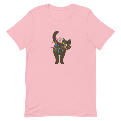 A black cat glances back while a rainbow bursts from its butt in a cheeky and colorful way. This artwork is a playful pun that turns a simple fart into a rainbow explosion of humor. Perfect for cat lovers, pun fans, and anyone who enjoys silly and quirky designs.