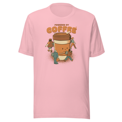 A playful illustration of a giant coffee cup winding up tiny wind-up dolls, a fun nod to caffeine as the fuel that keeps life moving. Featuring the phrase “Powered By Coffee”, it’s the perfect gift for coffee lovers who can’t function without their daily cup.