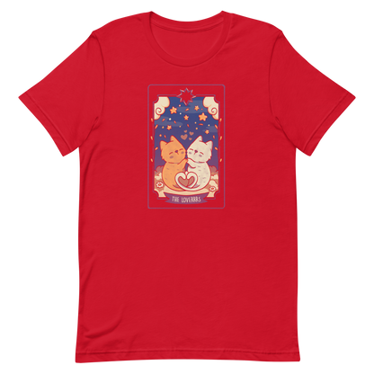 A charming tarot card featuring two adorable kittens snuggled together, their tails forming a heart shape. Below the kittens, you'll find the text "The Lovers" beautifully written. This delightful card makes for a wonderful gift for mystics who adore kittens and enjoy the world of tarot.