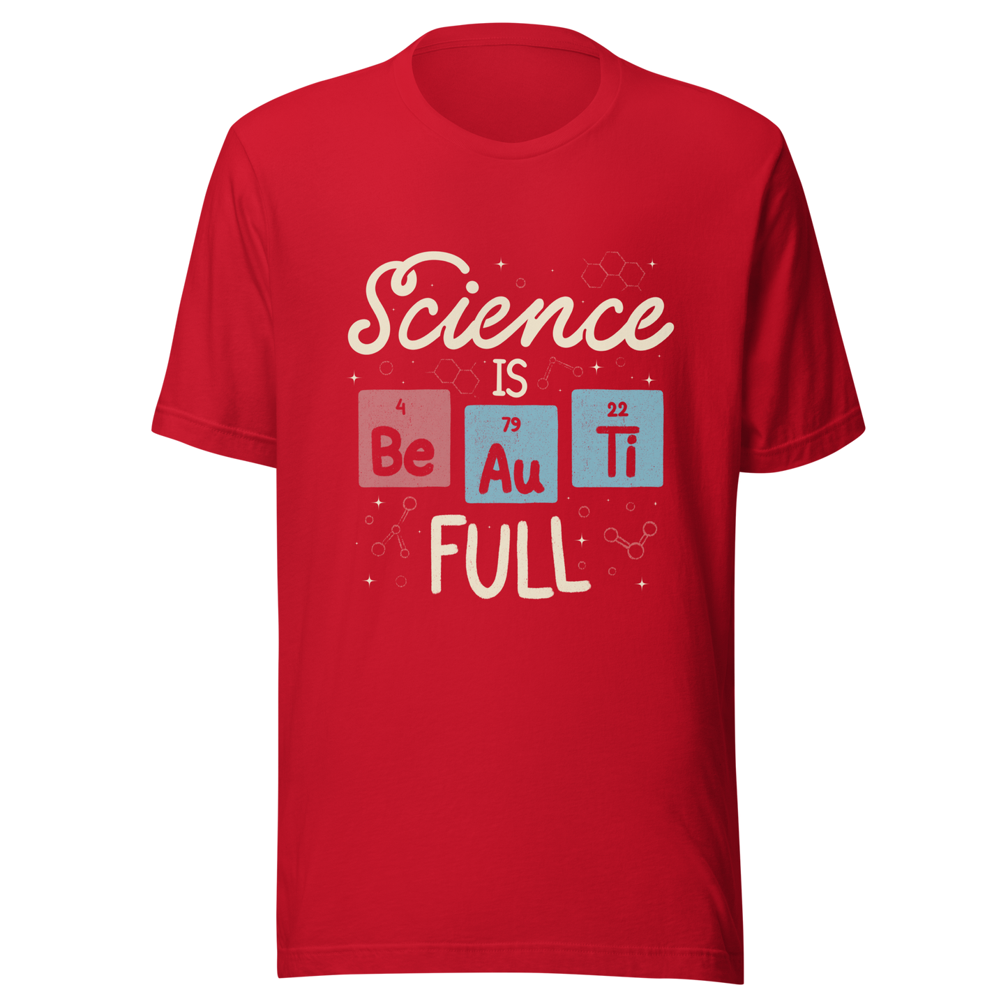 A lettering piece featuring the phrase "Science is Be Au Ti Full," with Be, Au, and Ti cleverly represented as chemical elements from the periodic table. A fun and playful artwork, perfect for anyone who loves science with a touch of humor.