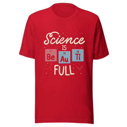 A lettering piece featuring the phrase "Science is Be Au Ti Full," with Be, Au, and Ti cleverly represented as chemical elements from the periodic table. A fun and playful artwork, perfect for anyone who loves science with a touch of humor.