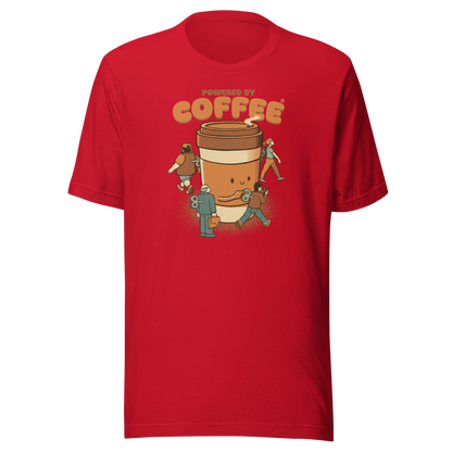 A playful illustration of a giant coffee cup winding up tiny wind-up dolls, a fun nod to caffeine as the fuel that keeps life moving. Featuring the phrase “Powered By Coffee”, it’s the perfect gift for coffee lovers who can’t function without their daily cup.