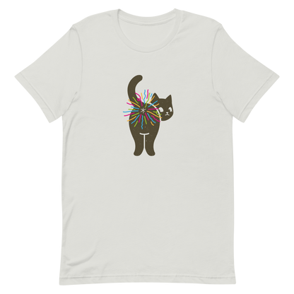 A black cat glances back while a rainbow bursts from its butt in a cheeky and colorful way. This artwork is a playful pun that turns a simple fart into a rainbow explosion of humor. Perfect for cat lovers, pun fans, and anyone who enjoys silly and quirky designs.