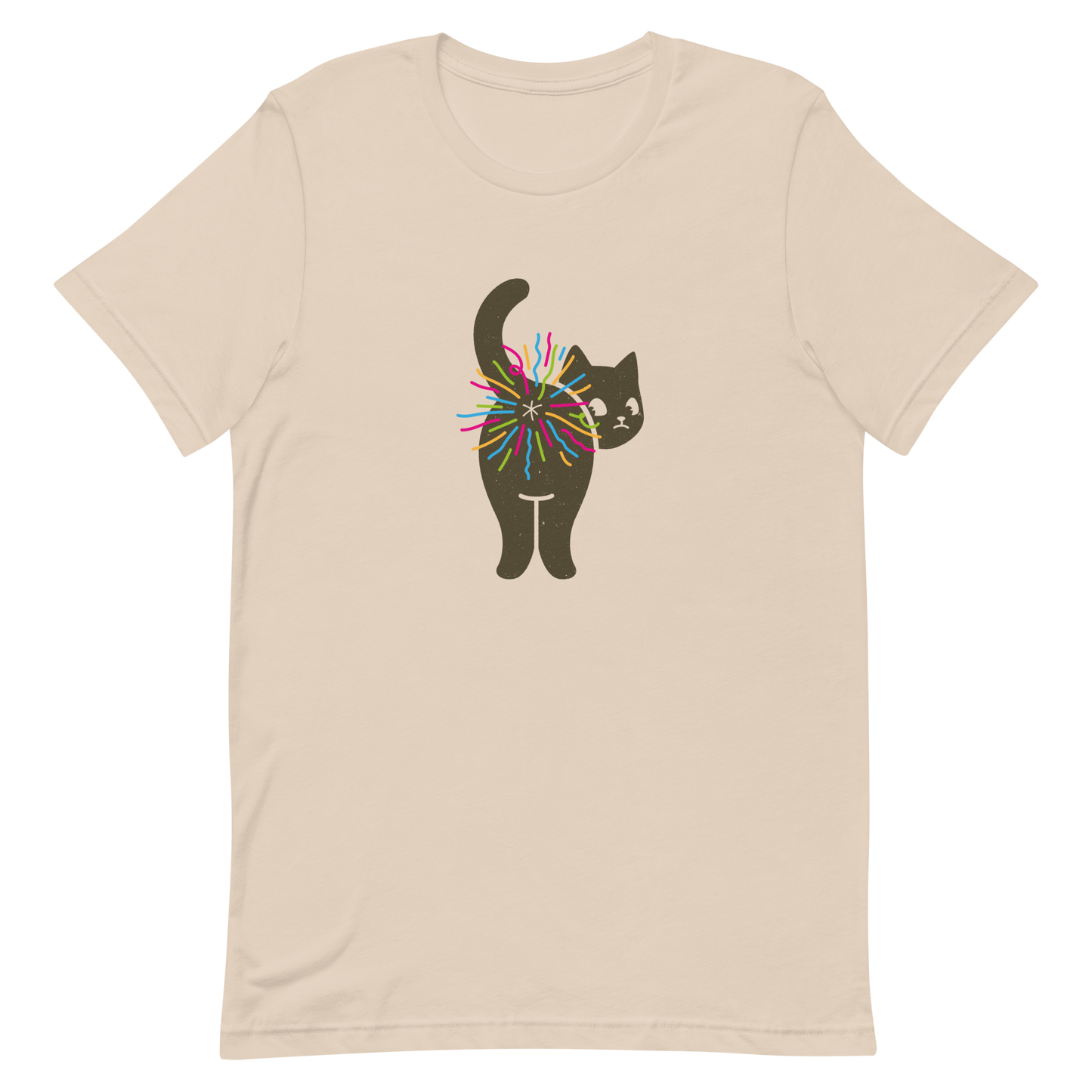 A black cat glances back while a rainbow bursts from its butt in a cheeky and colorful way. This artwork is a playful pun that turns a simple fart into a rainbow explosion of humor. Perfect for cat lovers, pun fans, and anyone who enjoys silly and quirky designs.
