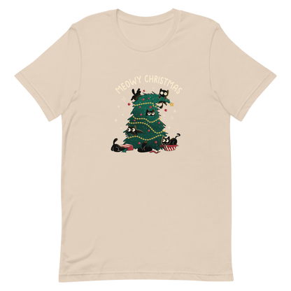 A Christmas tree full of black kittens hanging from it as if they were playing with it, an art that plays on how cats love Christmas trees. A perfect gift for anyone who loves Christmas and cats.