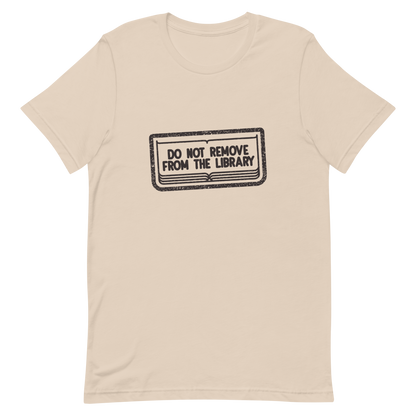 A bold black vintage stamp design with “Do Not Remove From The Library”. This artwork brings vintage library aesthetics with a touch of humor and nostalgia, celebrating the love for books and knowledge. Perfect for librarians, bookworms, students and anyone who cherishes the timeless charm of libraries.