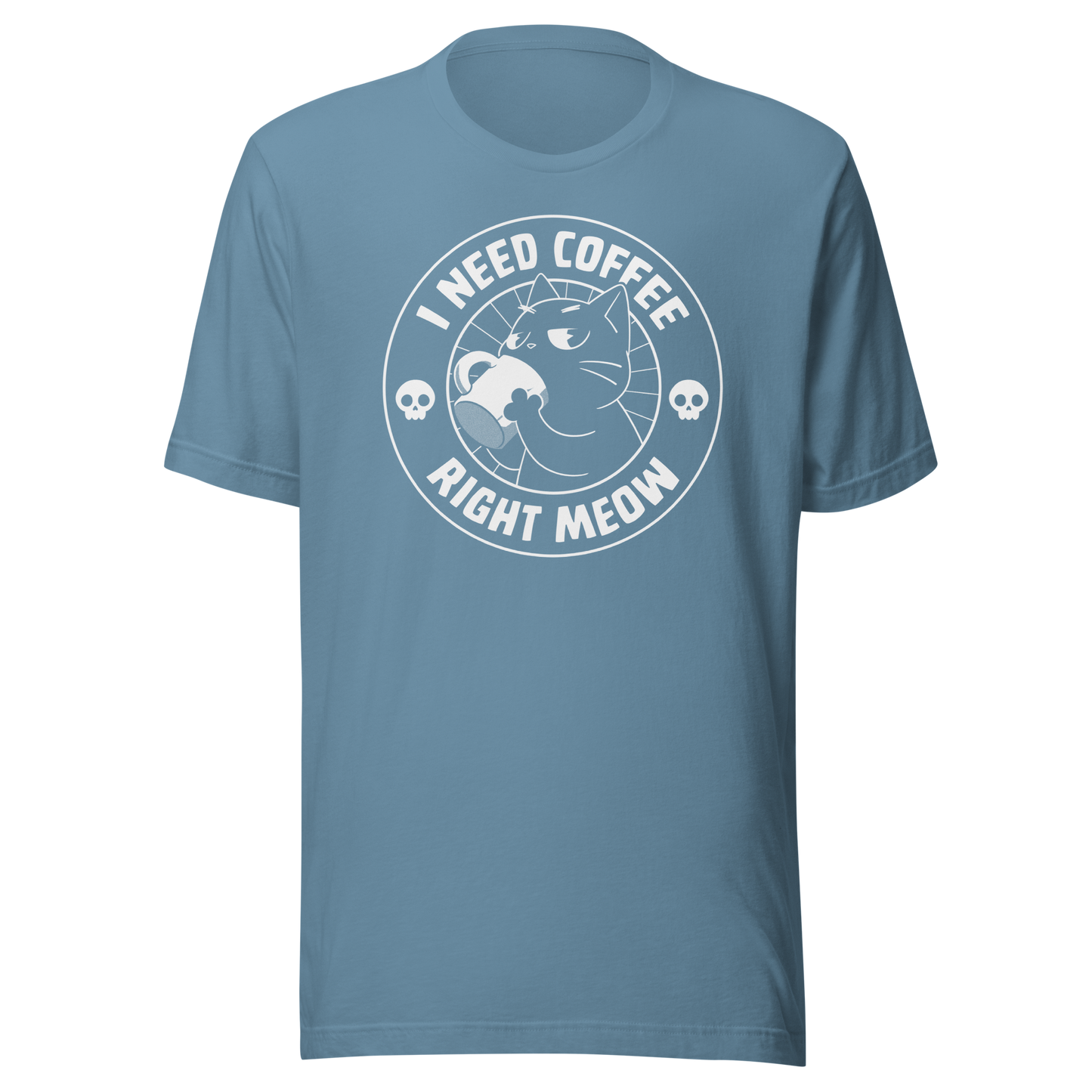 A cat enjoying a hot cup of coffee, paired with the phrase ‘I Need Coffee Right Meow’. This playful design blends feline charm with caffeine-fuelled attitude, perfect for cat lovers who can’t function without their morning brew. Cute, relatable and full of purr-sonality.