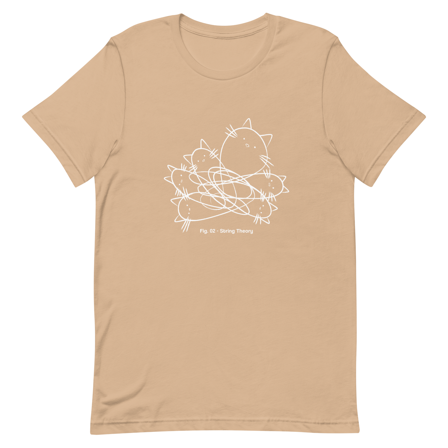 A group of cute kittens tangled in strings, as if playing with yarn. This design visually plays on the concept of "String Theory," blending science and humor. Ideal for cat lovers, science buffs, and anyone who enjoys fun and clever prints.