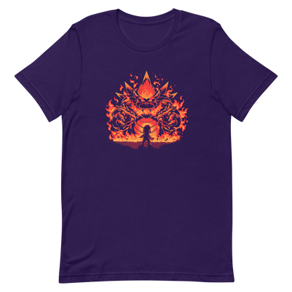 A tiny hero faces a furious, flaming boss way out of his pay grade. Explosive action, fiery humor, and a nod to those epic final battles in classic games.