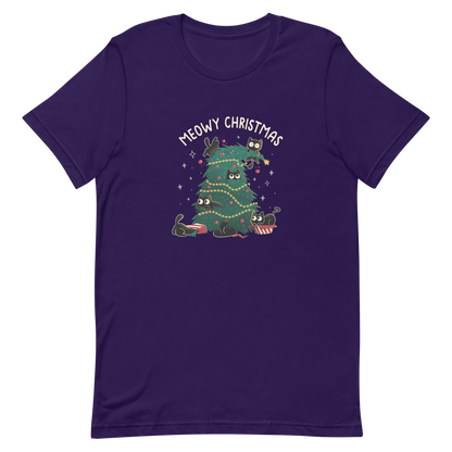 A Christmas tree full of black kittens hanging from it as if they were playing with it, an art that plays on how cats love Christmas trees. A perfect gift for anyone who loves Christmas and cats.