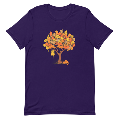 A tree formed by several kittens, some sleeping, others playing. An allusion to where cats come from.