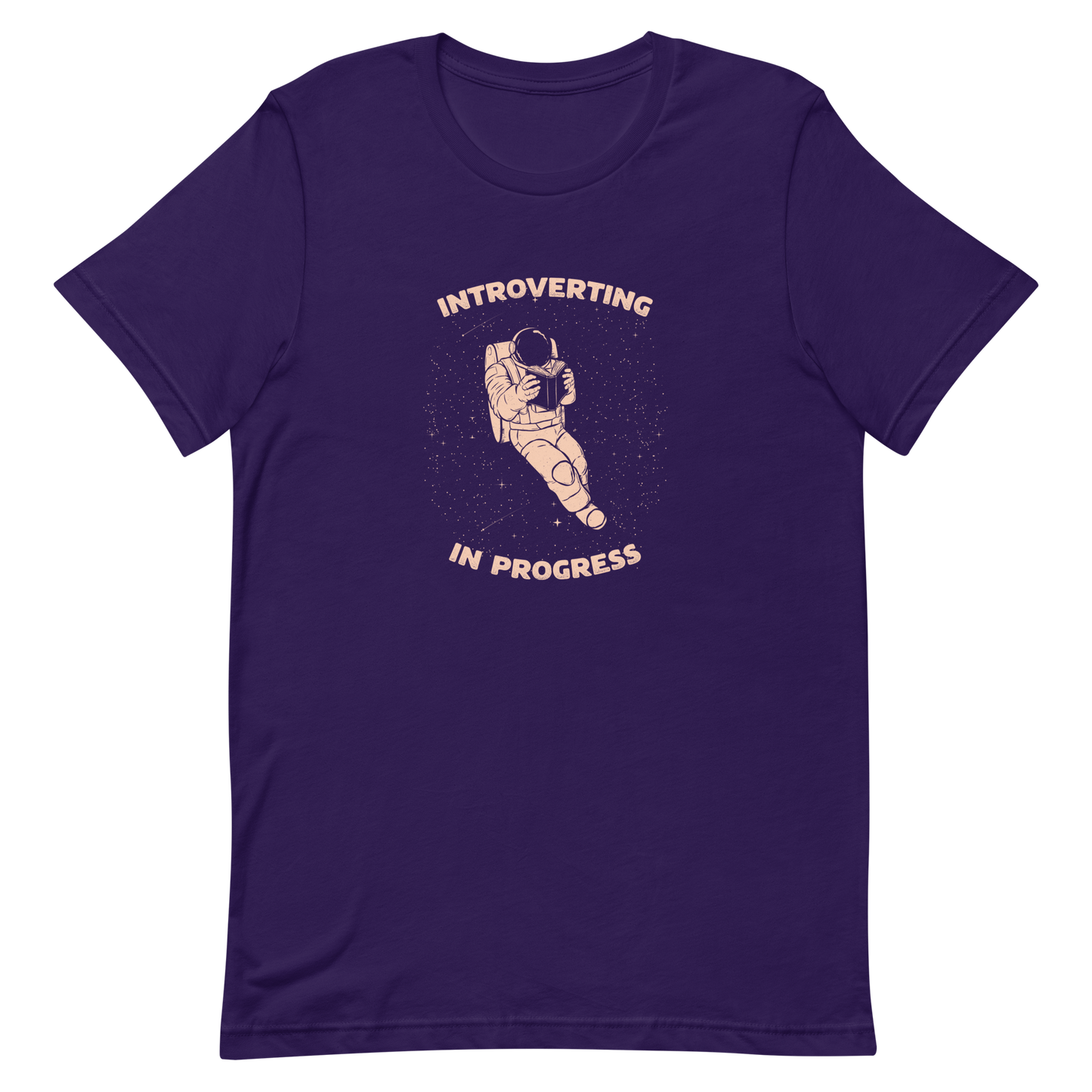 An astronaut floats in space while reading a book, surrounded by twinkling stars. The artwork represents the beauty of introspection and a quiet retreat amidst the universe. Perfect for introverts, passionate readers and dreamers who love the combination of space and tranquility.