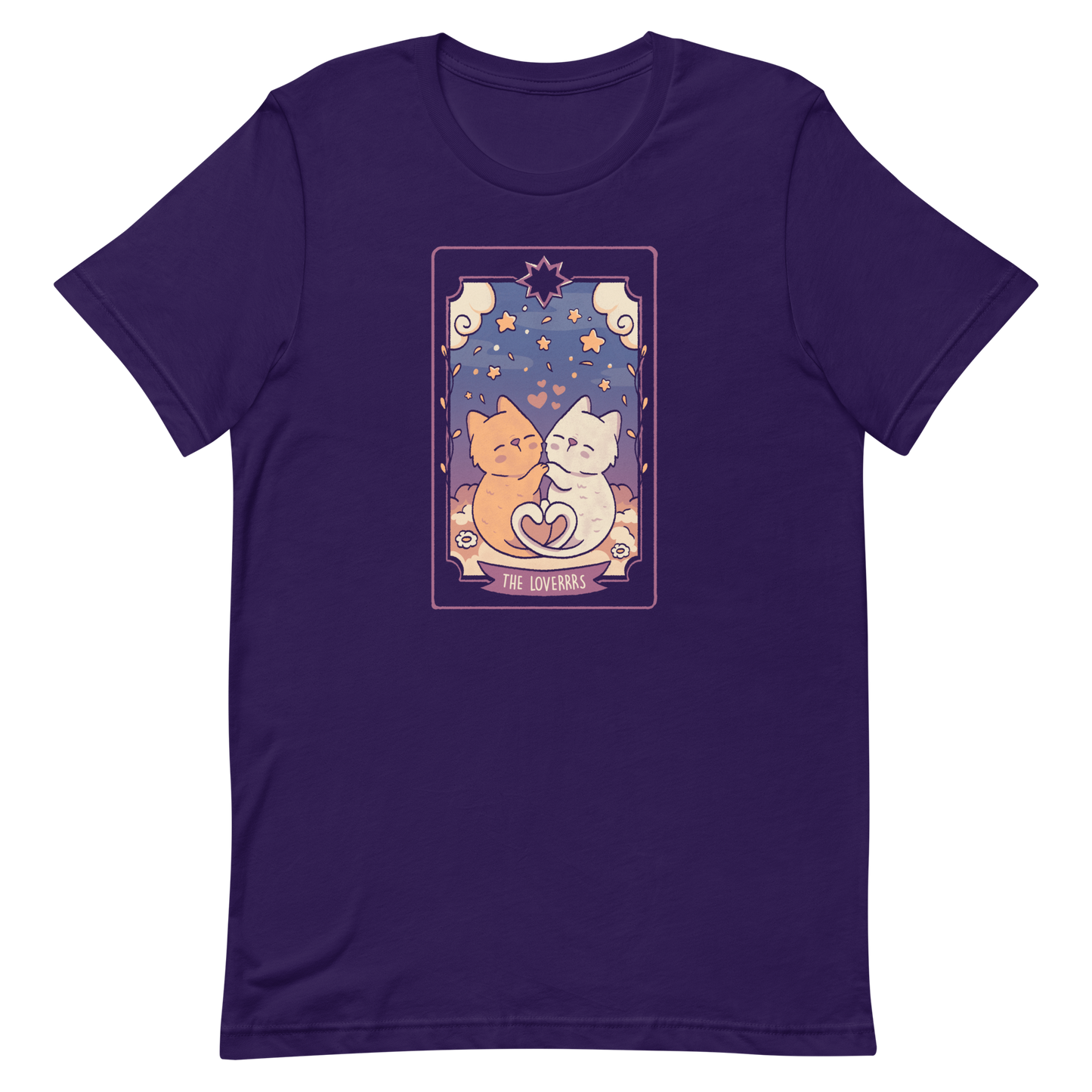 A charming tarot card featuring two adorable kittens snuggled together, their tails forming a heart shape. Below the kittens, you'll find the text "The Lovers" beautifully written. This delightful card makes for a wonderful gift for mystics who adore kittens and enjoy the world of tarot.