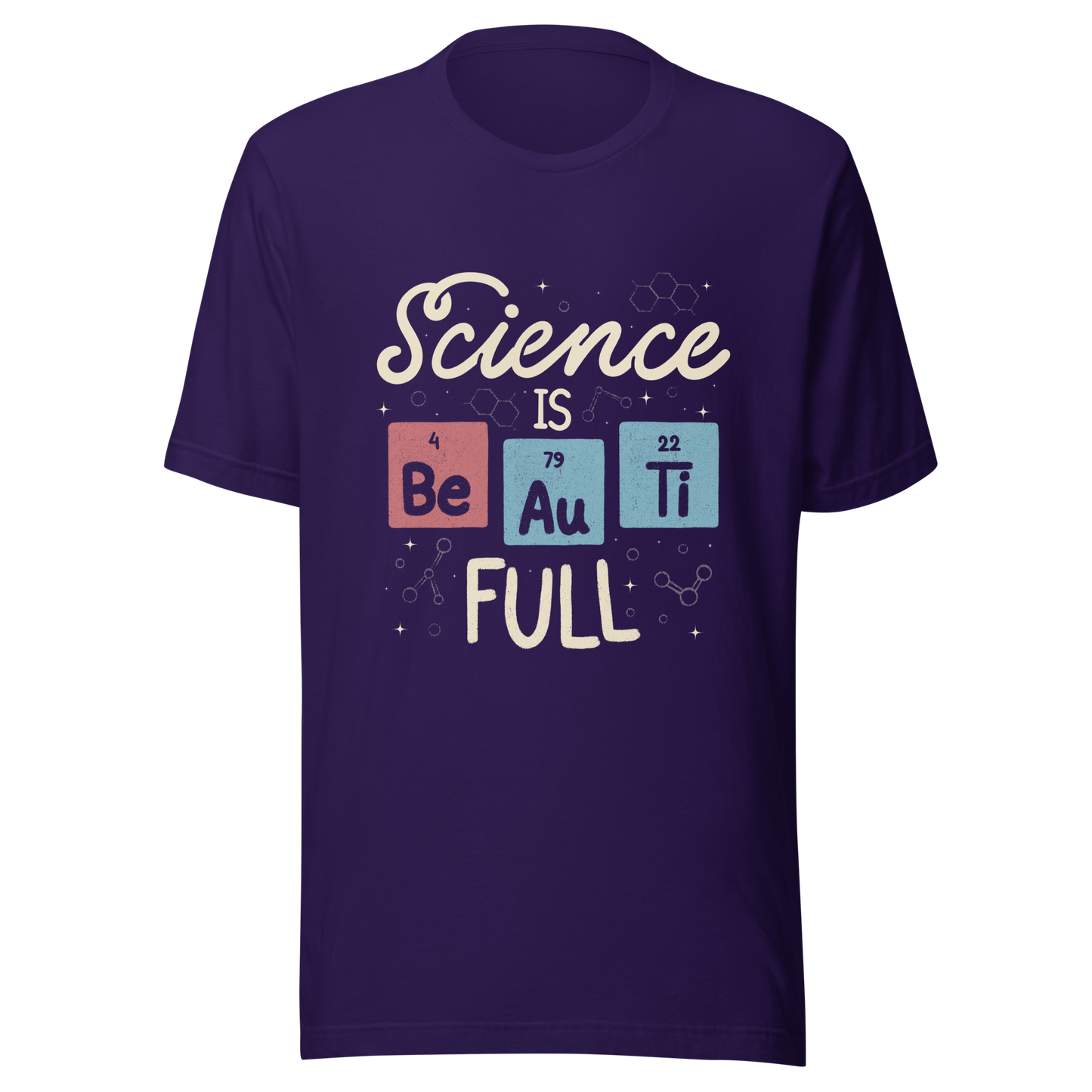 A lettering piece featuring the phrase "Science is Be Au Ti Full," with Be, Au, and Ti cleverly represented as chemical elements from the periodic table. A fun and playful artwork, perfect for anyone who loves science with a touch of humor.