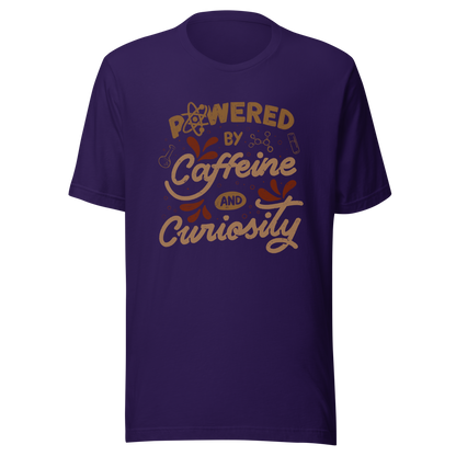 A vintage-style lettering artwork featuring the phrase “Powered by Caffeine and Curiosity” decorated with chemistry symbols, molecules and scientific details. This design captures the restless mind of those who question everything and rely on coffee to keep curiosity alive. Ideal for researchers, lab workers, students, science geeks and caffeine lovers. 
