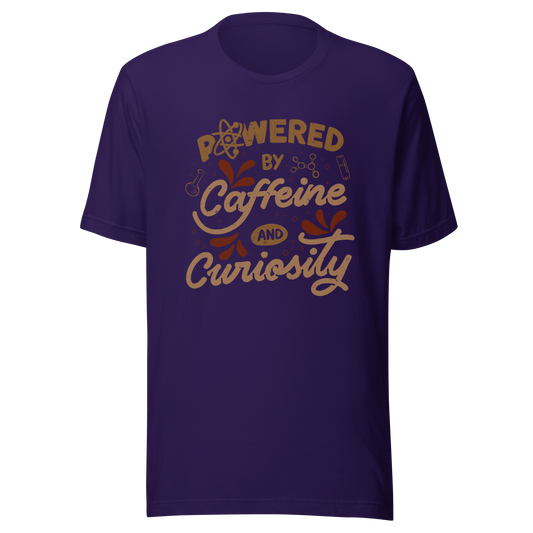 A vintage-style lettering artwork featuring the phrase “Powered by Caffeine and Curiosity” decorated with chemistry symbols, molecules and scientific details. This design captures the restless mind of those who question everything and rely on coffee to keep curiosity alive. Ideal for researchers, lab workers, students, science geeks and caffeine lovers. 