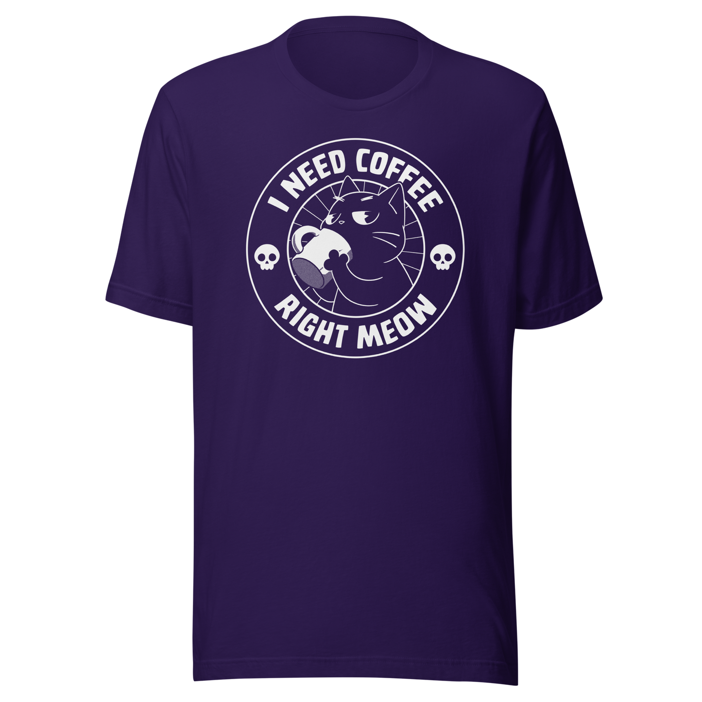 A cat enjoying a hot cup of coffee, paired with the phrase ‘I Need Coffee Right Meow’. This playful design blends feline charm with caffeine-fuelled attitude, perfect for cat lovers who can’t function without their morning brew. Cute, relatable and full of purr-sonality.
