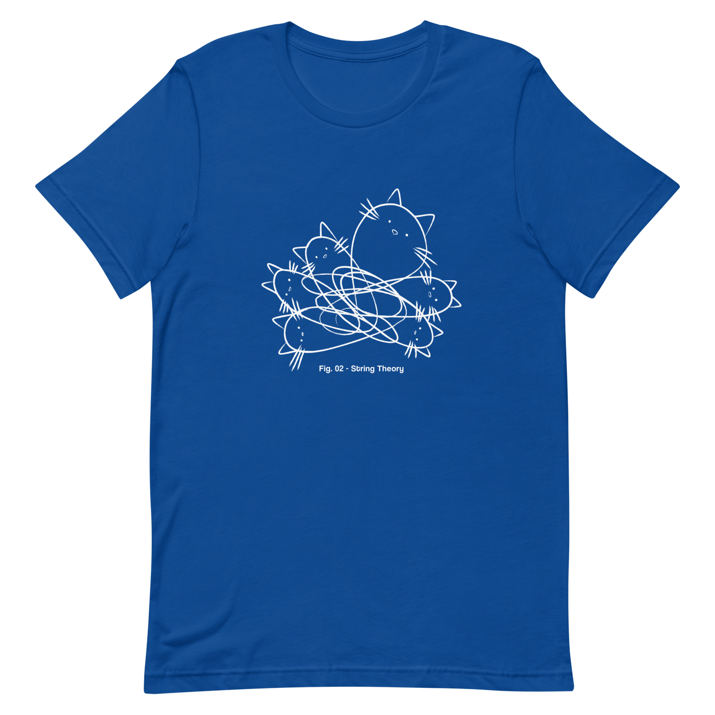 A group of cute kittens tangled in strings, as if playing with yarn. This design visually plays on the concept of "String Theory," blending science and humor. Ideal for cat lovers, science buffs, and anyone who enjoys fun and clever prints.