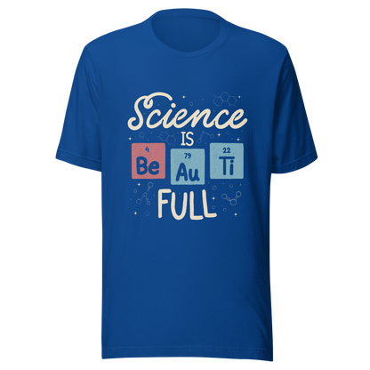 A lettering piece featuring the phrase "Science is Be Au Ti Full," with Be, Au, and Ti cleverly represented as chemical elements from the periodic table. A fun and playful artwork, perfect for anyone who loves science with a touch of humor.
