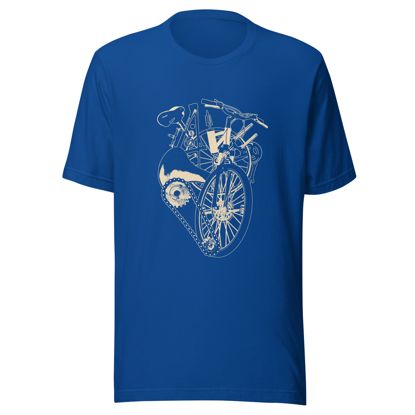 A single-colour artwork that forms an anatomical heart crafted entirely from bicycle parts, including wheels, handlebars, chains and other mechanical details. A clean and minimalist composition that blends creativity with a love for cycling. Perfect for cyclists, bike enthusiasts and anyone passionate about life on two wheels.