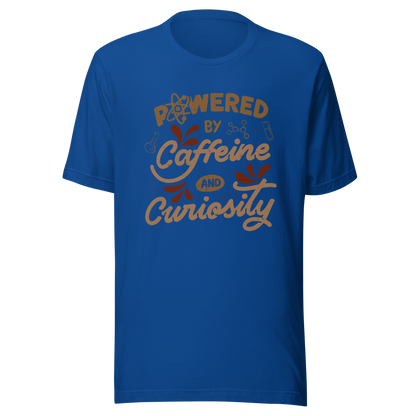 A vintage-style lettering artwork featuring the phrase “Powered by Caffeine and Curiosity” decorated with chemistry symbols, molecules and scientific details. This design captures the restless mind of those who question everything and rely on coffee to keep curiosity alive. Ideal for researchers, lab workers, students, science geeks and caffeine lovers. 