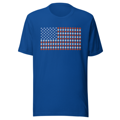 An artistic reinterpretation of the United States flag formed entirely by countless small paw prints. Blending patriotism with pet love, this creative design celebrates animal lovers, dogs, cats, and the special bond between people and their furry companions.