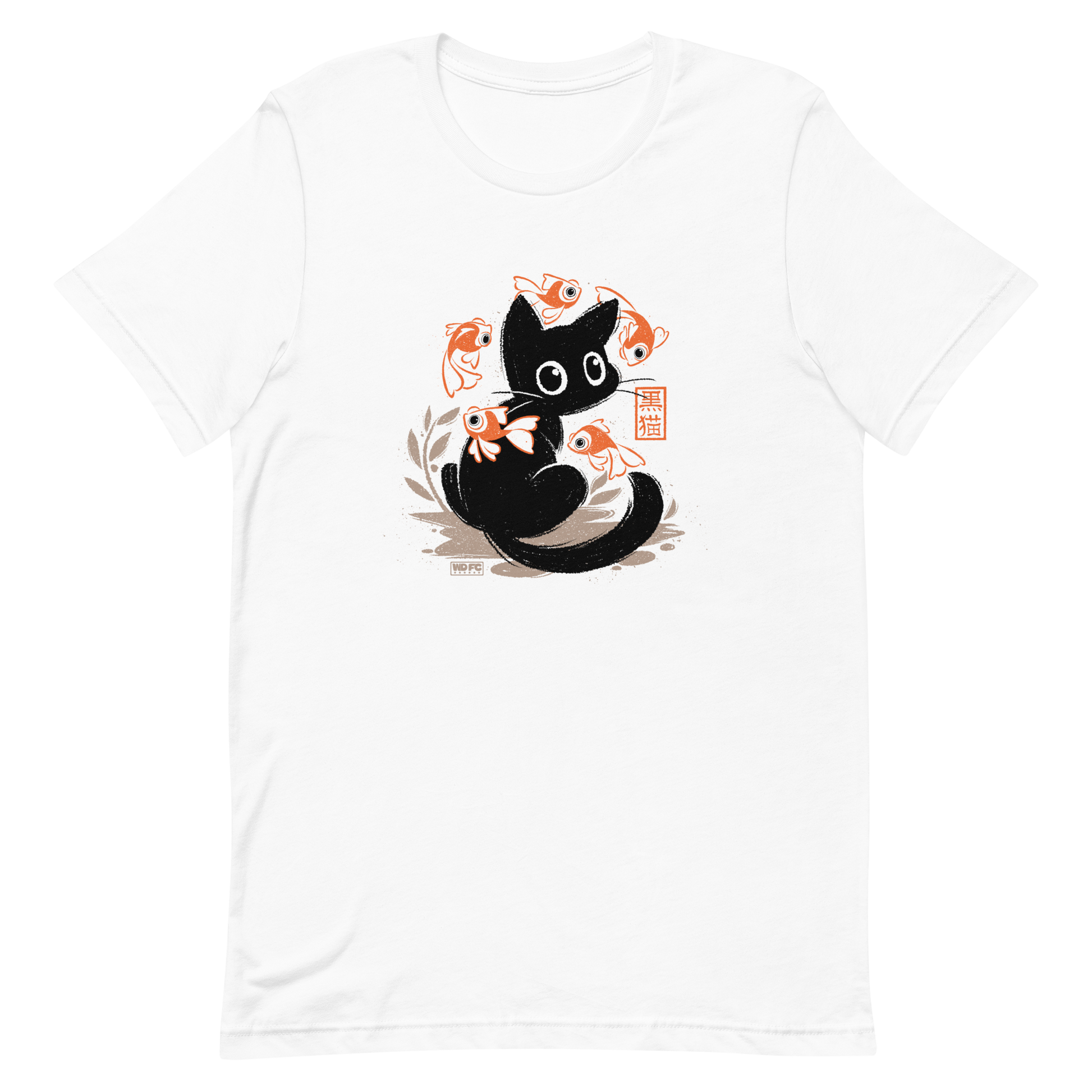 This unique design features a charming black cat amidst playful koi, rendered in beautiful Sumi-e ink style. A perfect blend of Japanese art and anime whimsy for any cat lover.