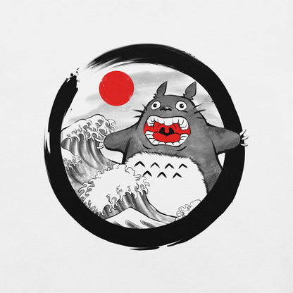 A chaotic mashup of iconic Japanese waves and a not-so-gentle forest spirit. Bold, loud, and totally unexpected.