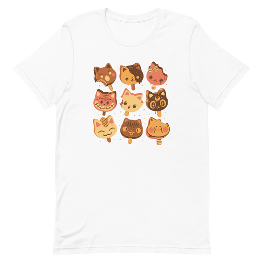 Nine kawaii-style popsicle cats, each with different expressions and toppings, blending cuteness and fun. This artwork combines the love of cats and sweets in an irresistible and creative design. Perfect for cat lovers and kawaii fans.