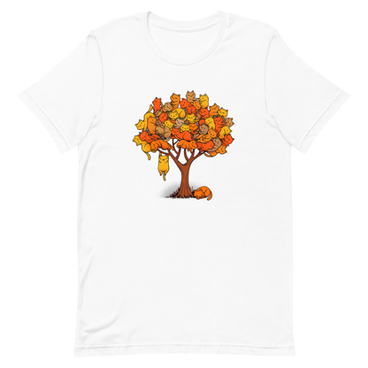 A tree formed by several kittens, some sleeping, others playing. An allusion to where cats come from.