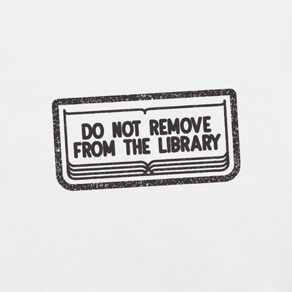 A bold black vintage stamp design with “Do Not Remove From The Library”. This artwork brings vintage library aesthetics with a touch of humor and nostalgia, celebrating the love for books and knowledge. Perfect for librarians, bookworms, students and anyone who cherishes the timeless charm of libraries.