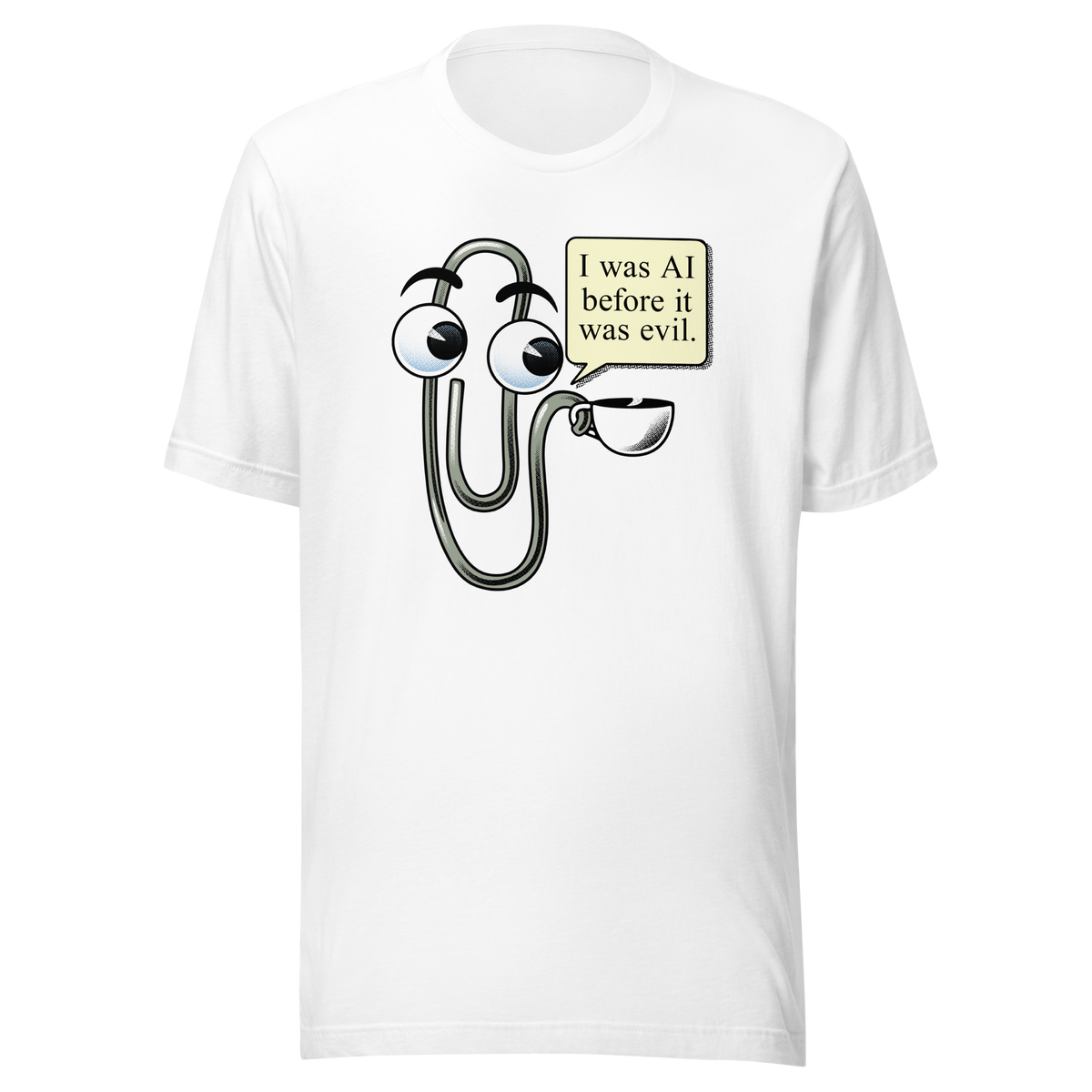 The famous Clippy, the iconic paperclip saying “I WAS AI BEFORE IT WAS EVIL”. The little paperclip that was always there to help—or at least try to. The perfect gift to declare your love with a hint of nostalgia for those who remember the late Clippy.